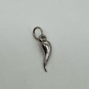 Vtg 925 Sterling Silver Italian Horn Charm / Pendant